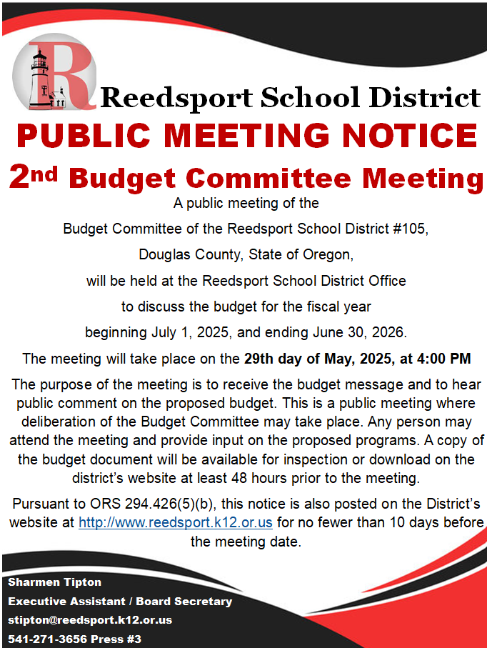 2nd Budget Committee Meeting Notice